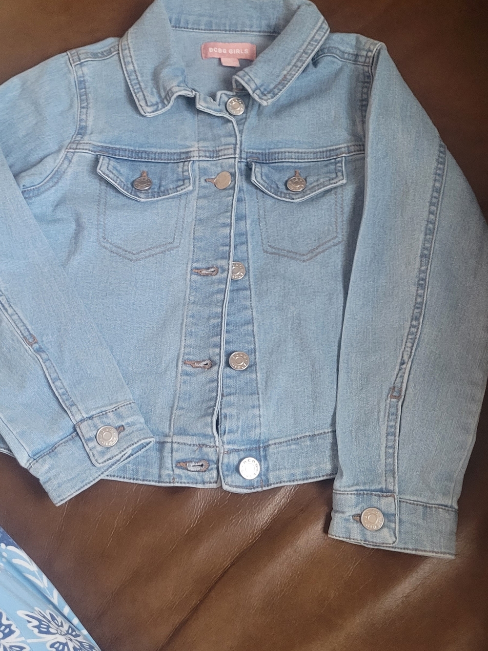 BCBG Girls Denim Jacket Blue Jean Jacket  Size S, 7/8